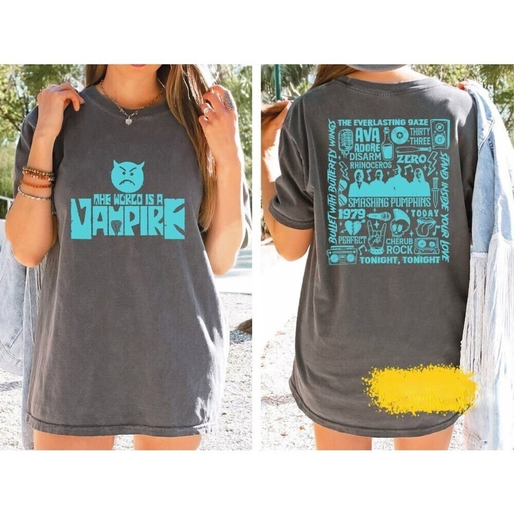 The Smashing Pumpkins The World Is A Vampire Tour 2 Sided T Shirt